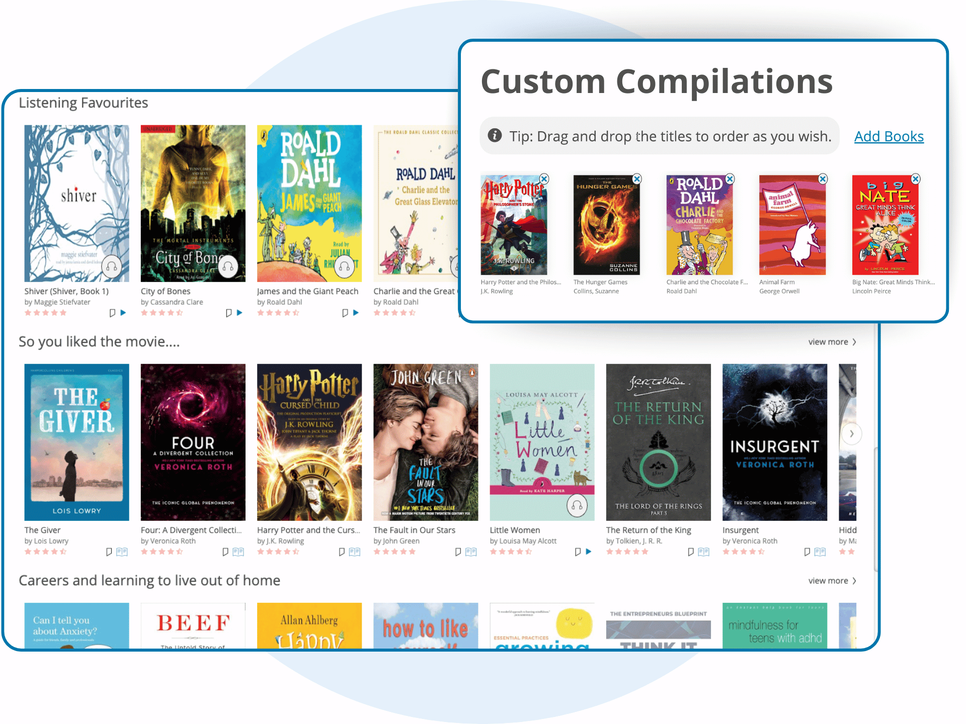 Create custom book collections with ePlatform's Admin tools