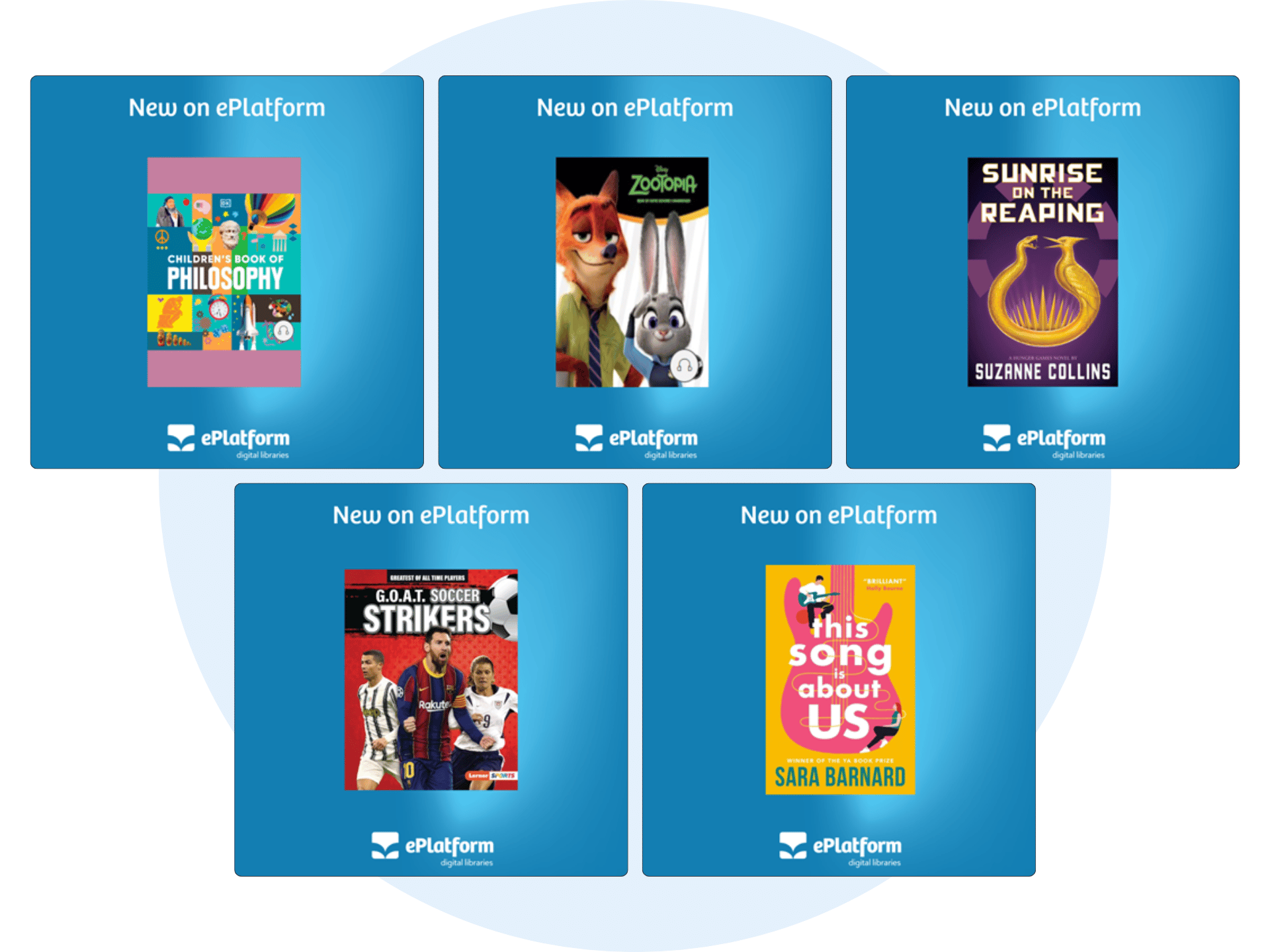 Social media images for shared collections additions for ebooks, audiobooks and wellness collection.