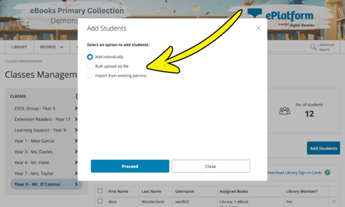 more options to add students to ePlatform
