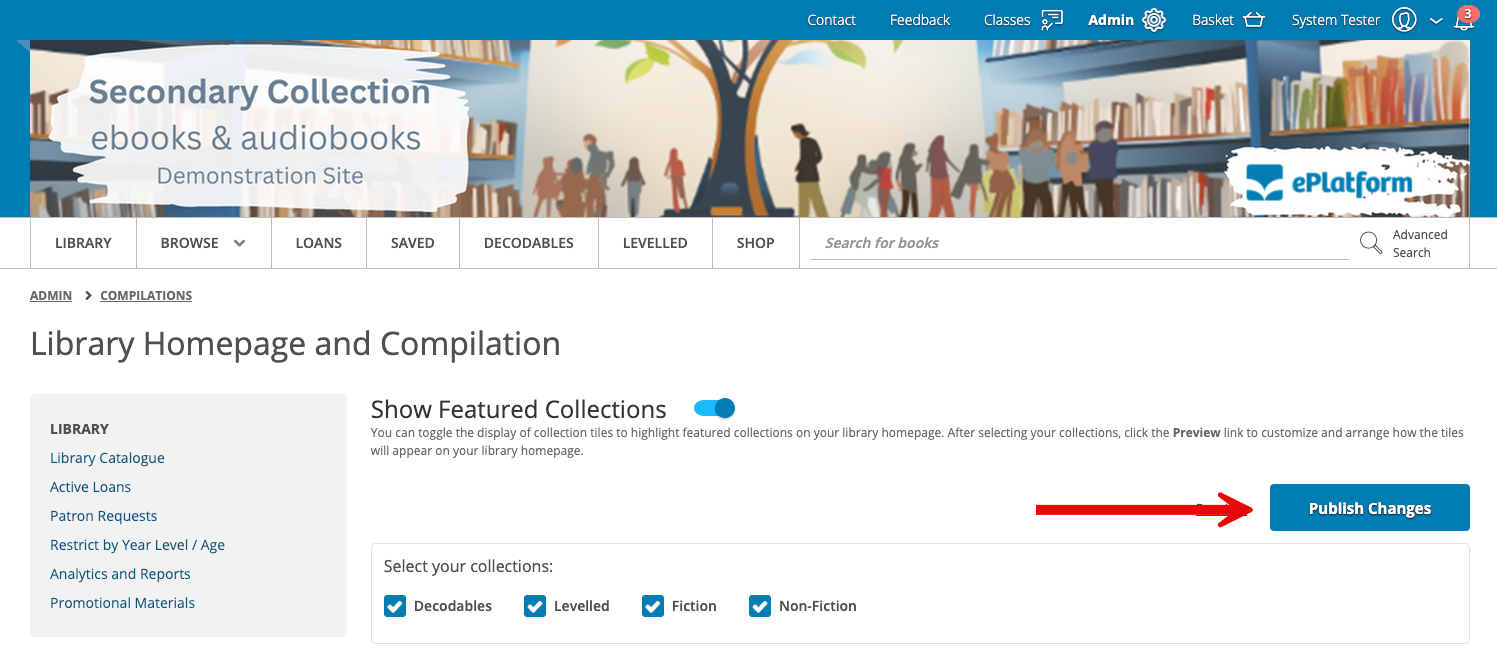 Publish collection tile images