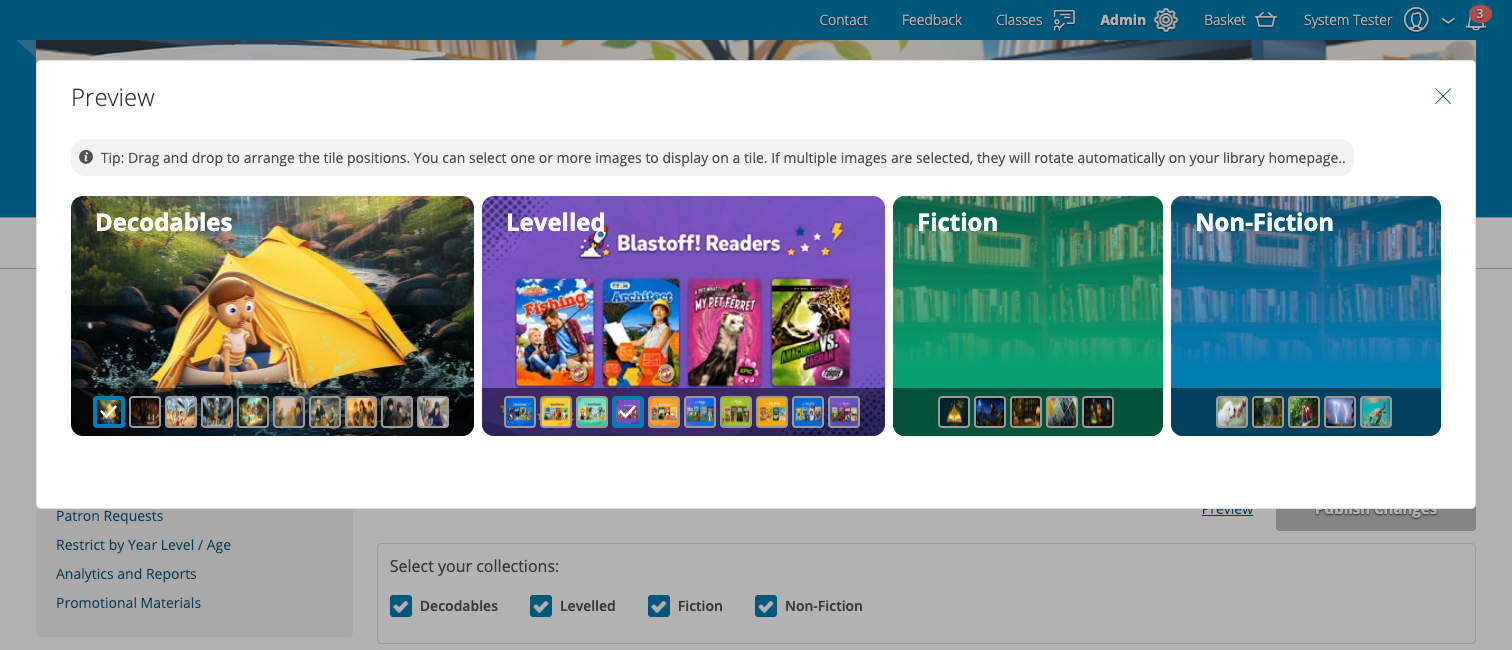 Select collection tile images