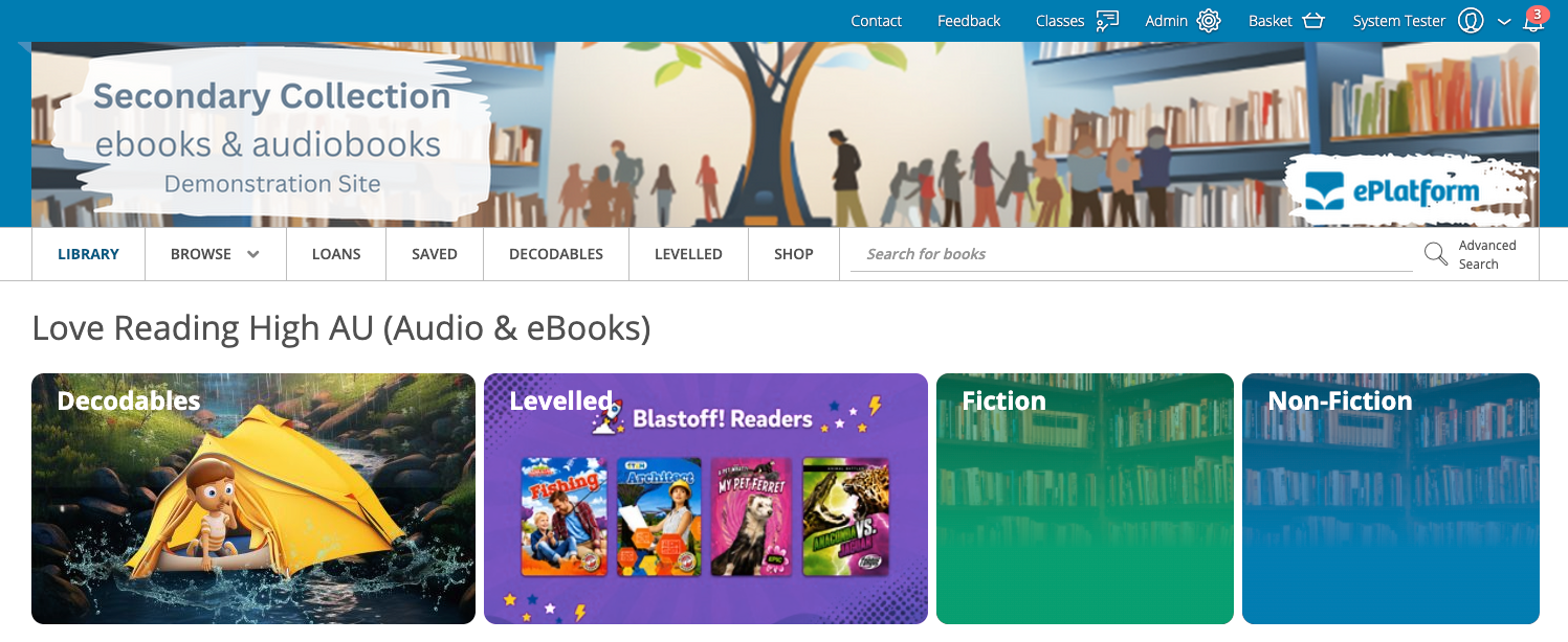 Homepage collection tiles example