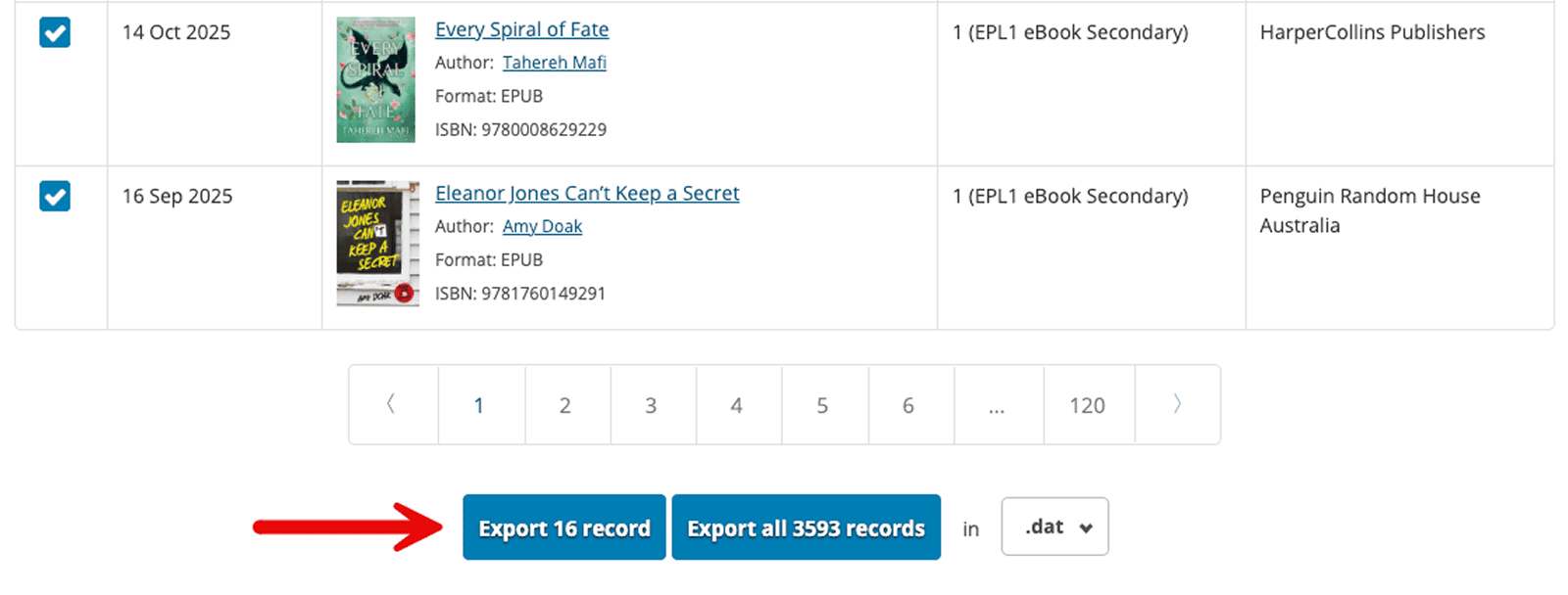 Marc Records Export