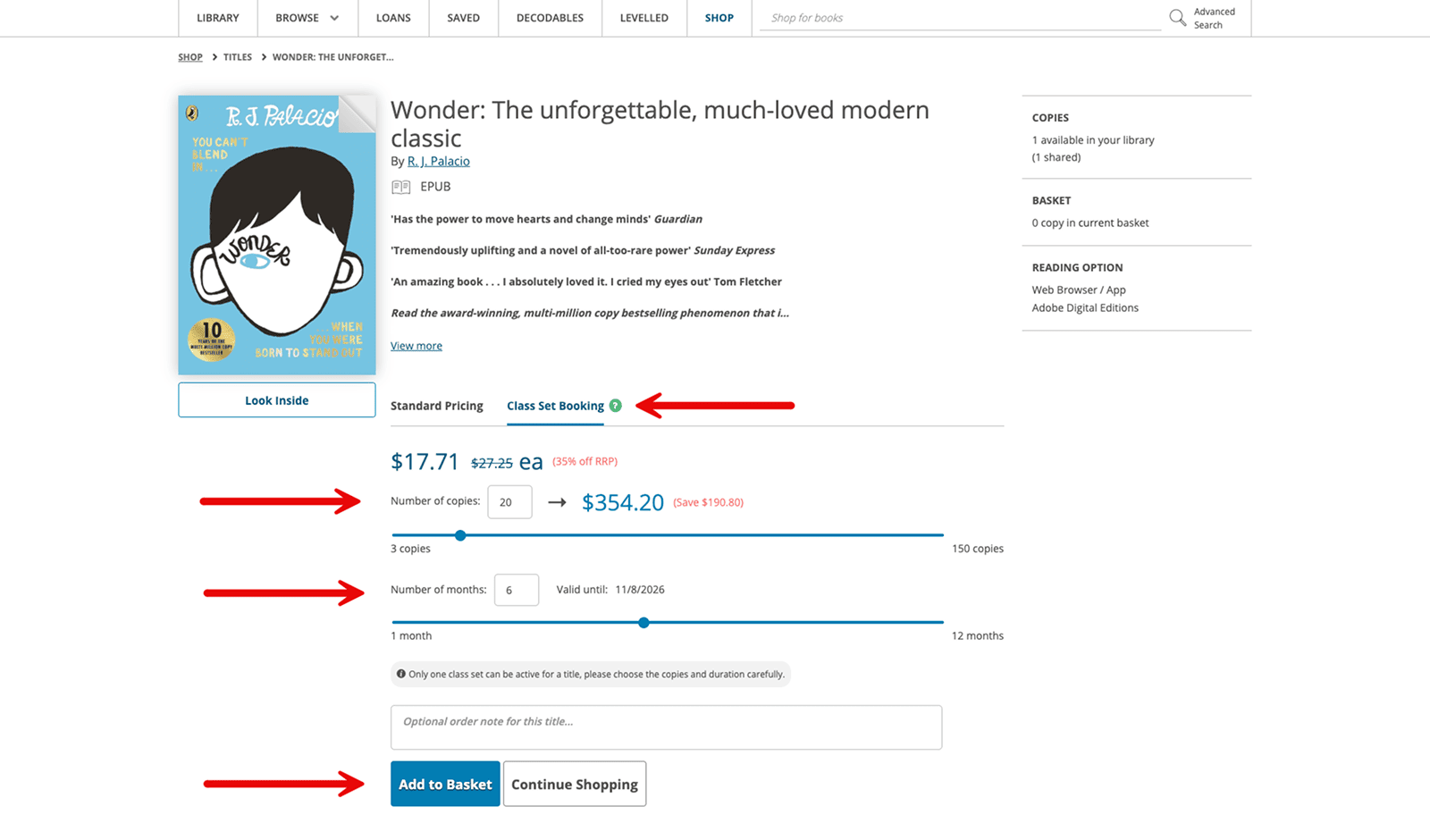 Class Sets Booking System